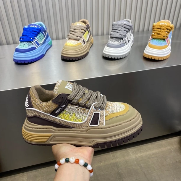 复刻无标男士低帮厚底增高休闲鞋韩版针织舒适透气板鞋潮鞋网红鞋