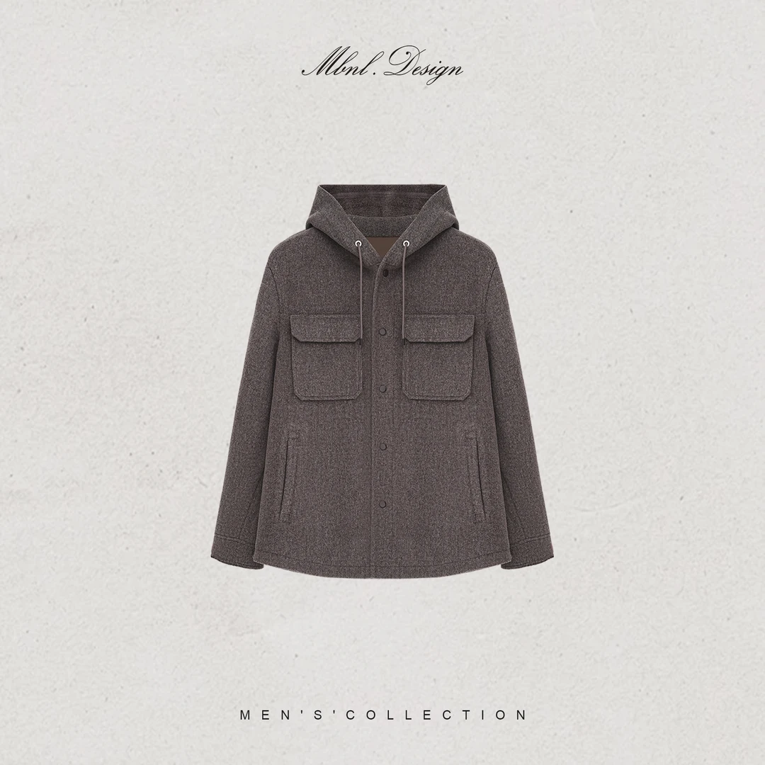 MBNL-F「Float」秦磊男装90鹅绒绵羊毛混纺连帽羽绒服LL-WYR7028