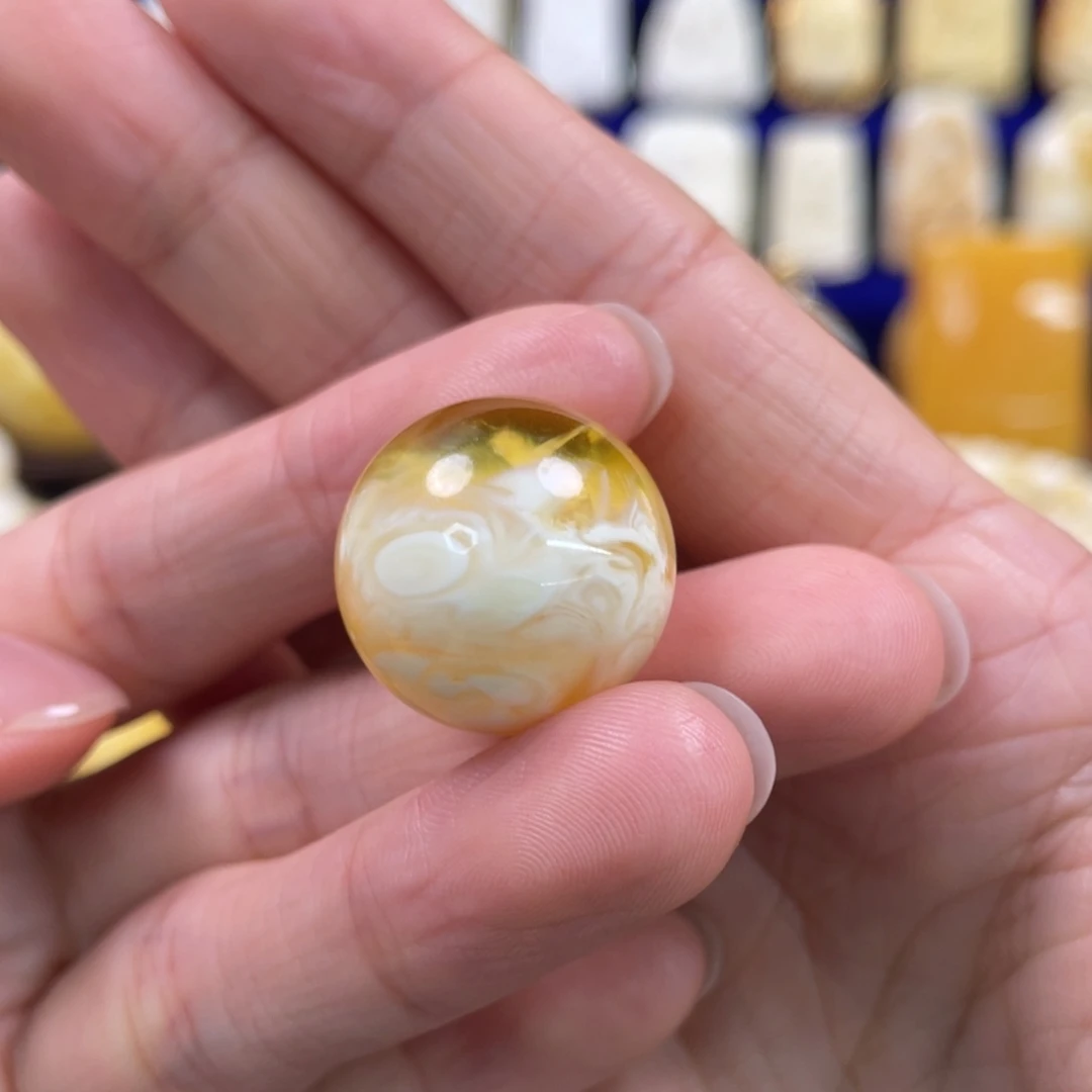 蜜蜡裸石未镶嵌琥珀蜜蜡珠子卡20mm