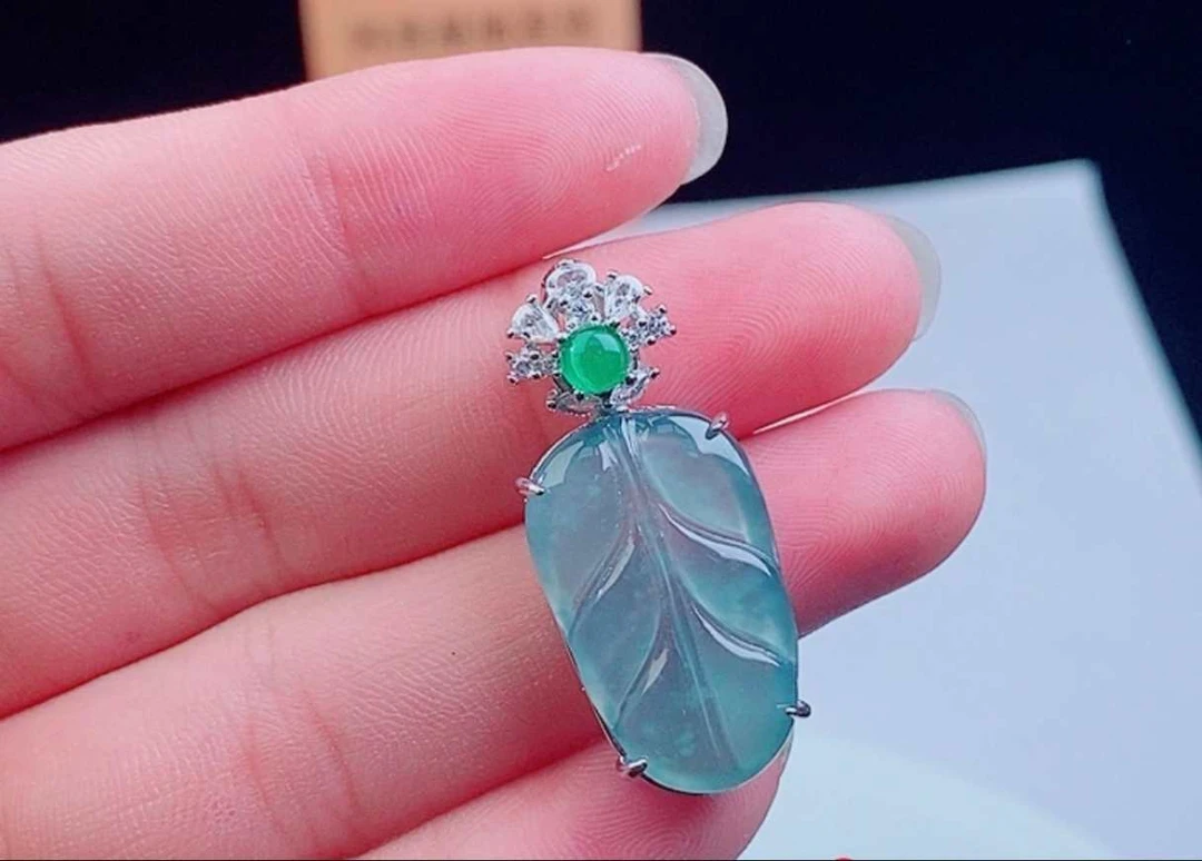 天然A货翡翠叶子06