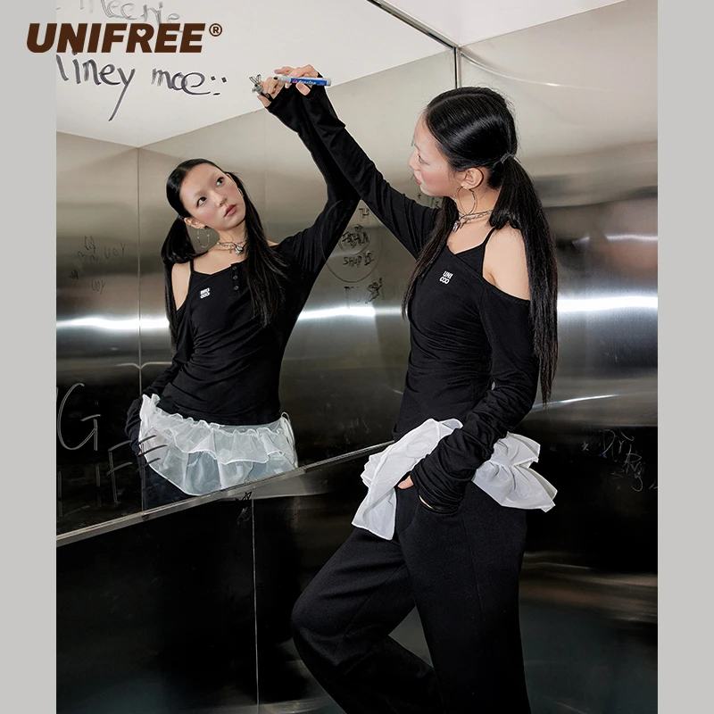 0361【金拐子专属】UNIFREE露肩长袖T恤U251G947G1G1