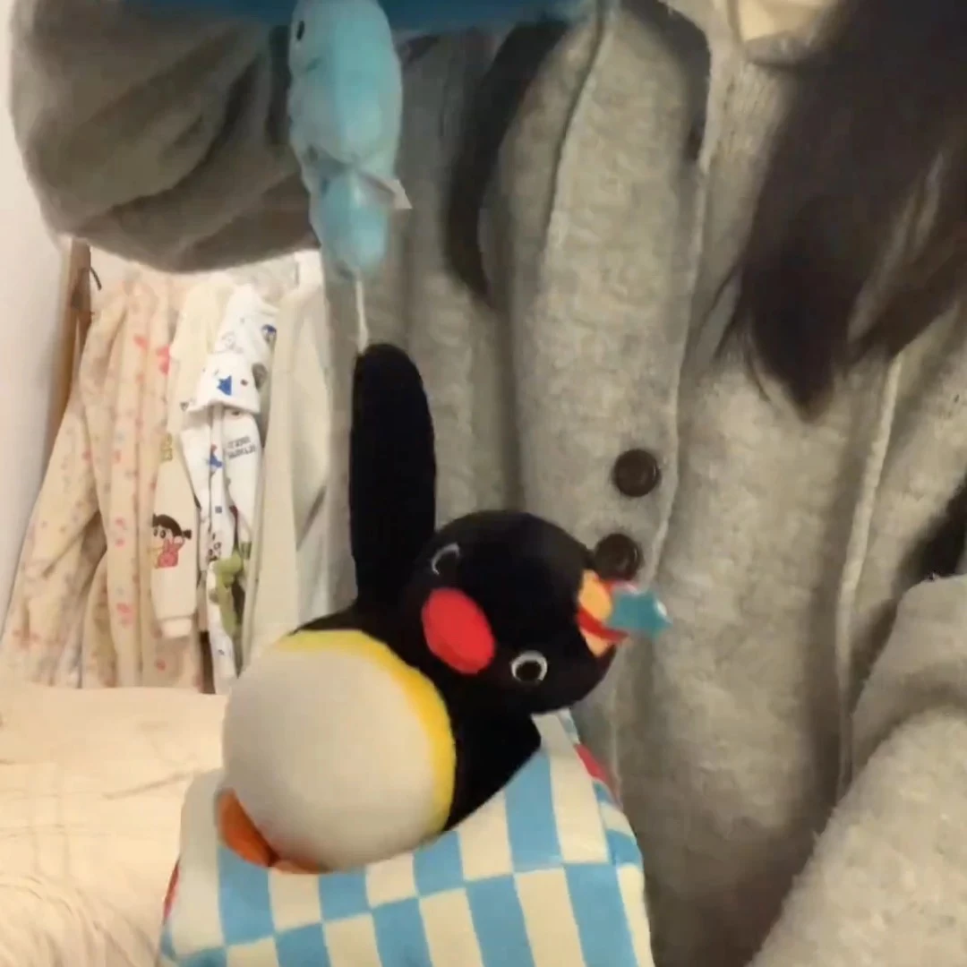 pingu企鹅玩偶礼物盒子挂件毛绒公仔生日盒马克图pingu企鹅礼物盒