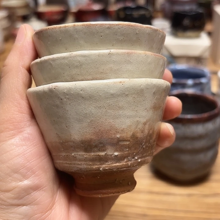 杯萩焼三只杯子66666666888888