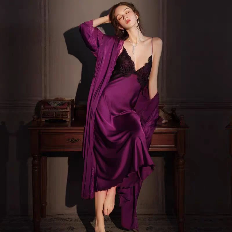 吊带套装（150-300）编号月光丝雪花绒长袖纯欲长袖家居服吊带套装