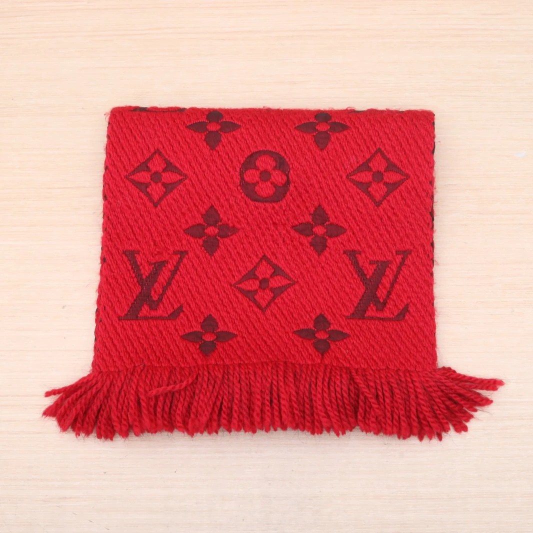 95新 LouisVuitton/路易威登 【娇】围巾红色羊毛/桑蚕丝258339