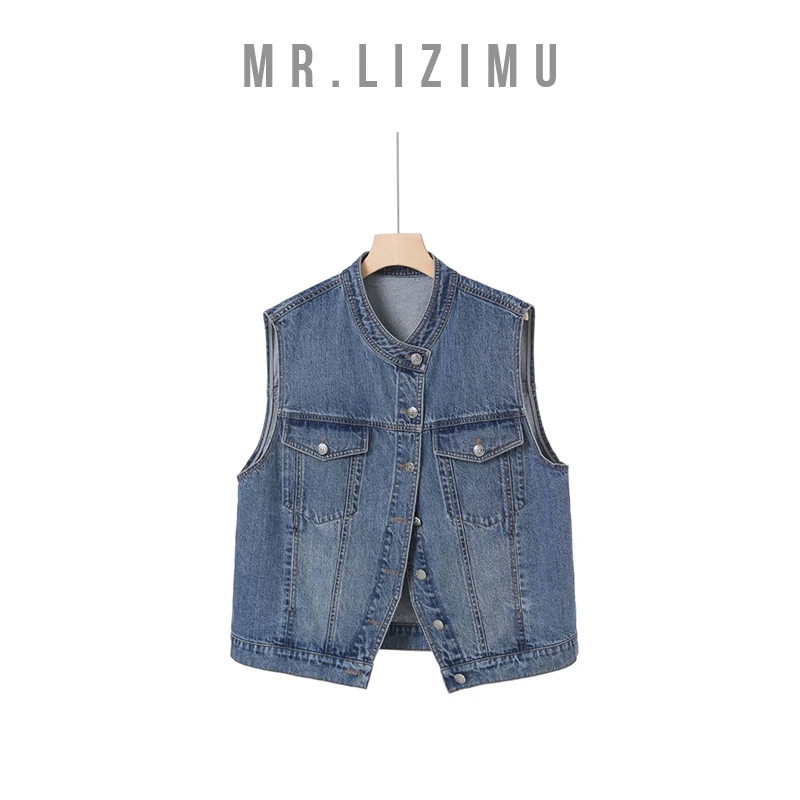 李子木先生2025新款重工无袖牛仔马甲女款时尚马甲女「美式穿搭」