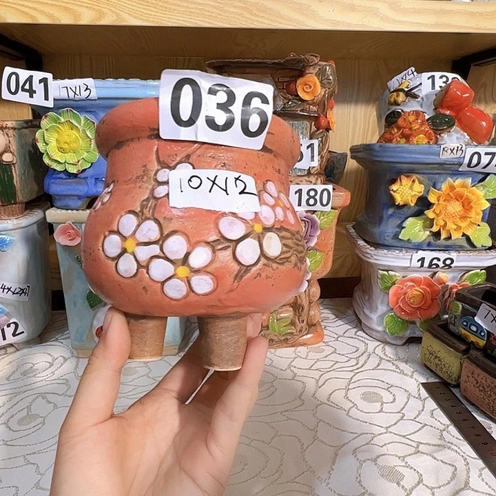 陶瓷多肉花盆满15包邮