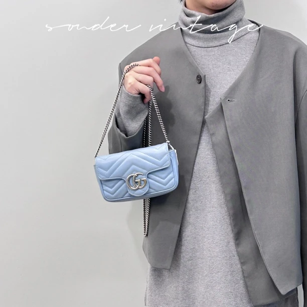 95新 GUCCI/古驰 马蒙guccimini斜挎包