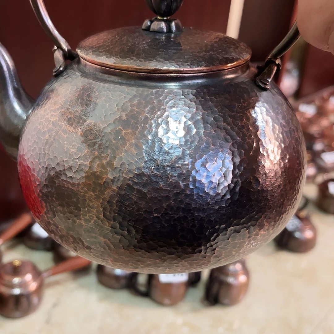 紫铜复古大壶手工锻打工艺