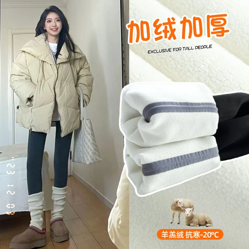 加绒鲨鱼裤女外穿春秋新款秋冬季加厚高腰紧身保暖瑜伽芭比打底裤