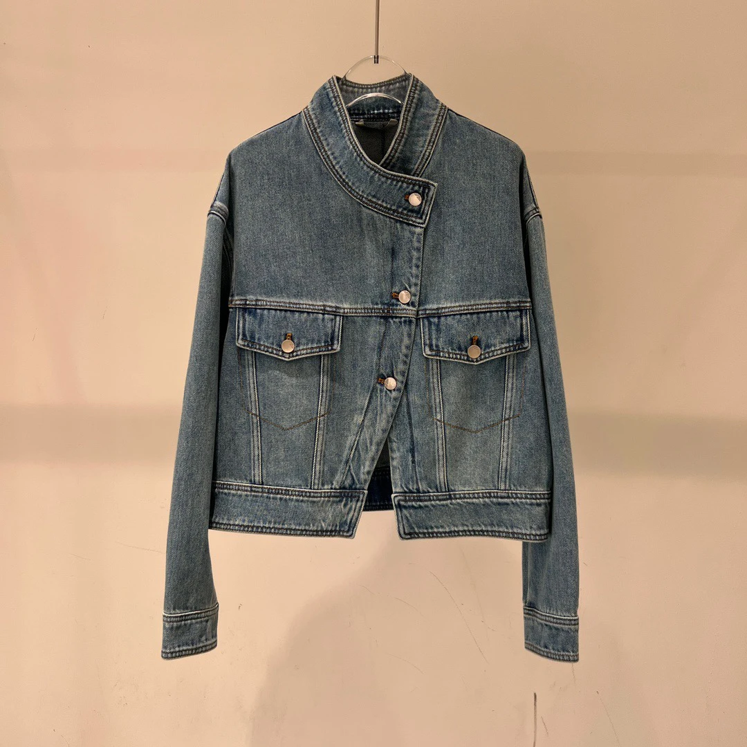 艾家同款春季新款百搭宽松牛仔外套女1070