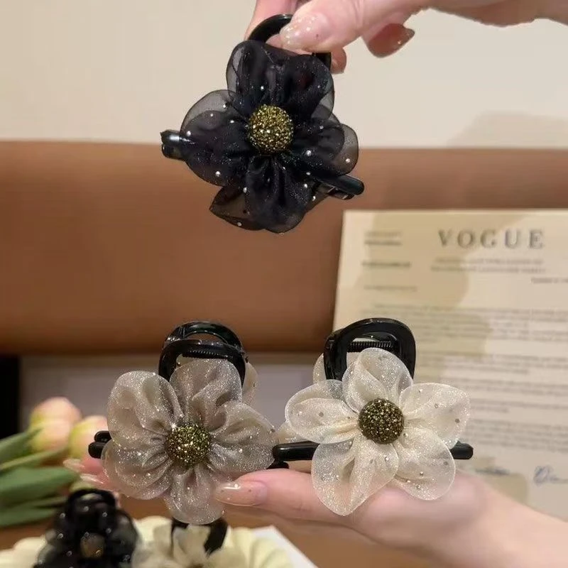 太阳花抓夹女高级感气质网红新款鲨鱼夹后脑勺半扎发饰