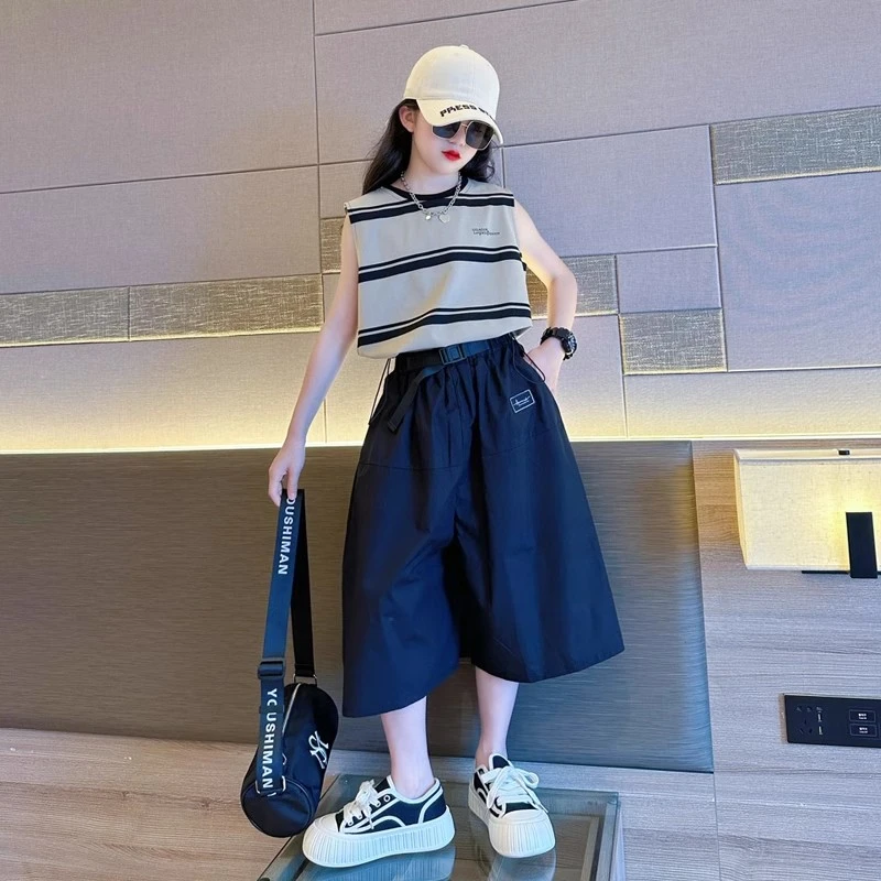 又酷又飒的女童装2025新款套装夏季大童女孩潮酷穿搭网红炸街夏装