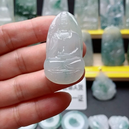 翡翠未镶嵌吊坠(不含链)素衣观音