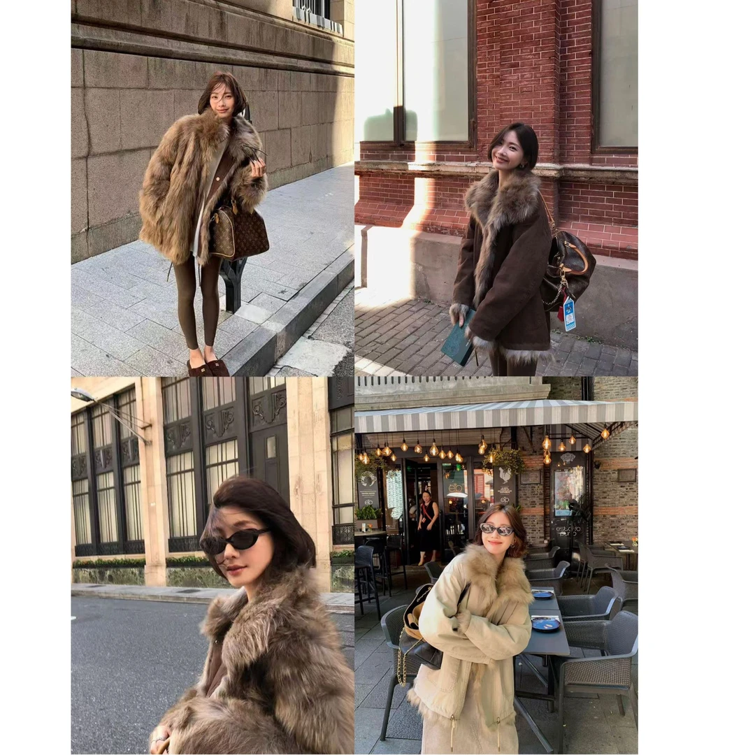 凛冬派克/毛毛内胆两面穿复古派克服巴恩风冬季毛毛外套女1129