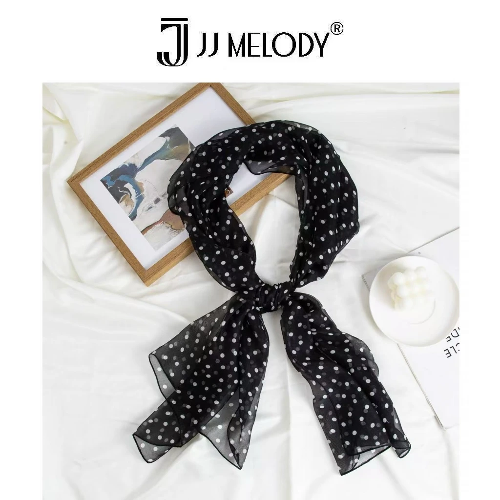 JJ Melody【100%桑蚕丝18姆米】波点丝巾178*68cmY