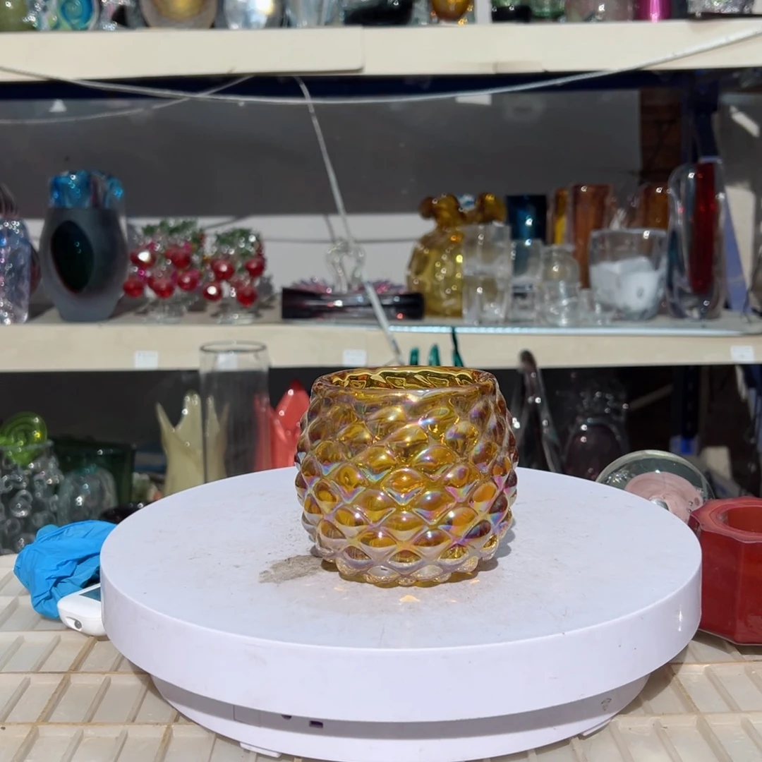 弘扬琉璃花器微瑕高度9