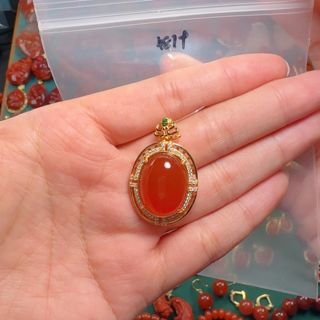 南红玛瑙南红银S925镶嵌