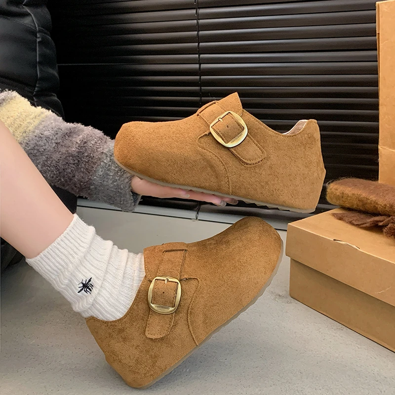 勃肯鞋女小个子5cm增高厚底2025秋冬新款百搭韩版休闲时尚松糕鞋