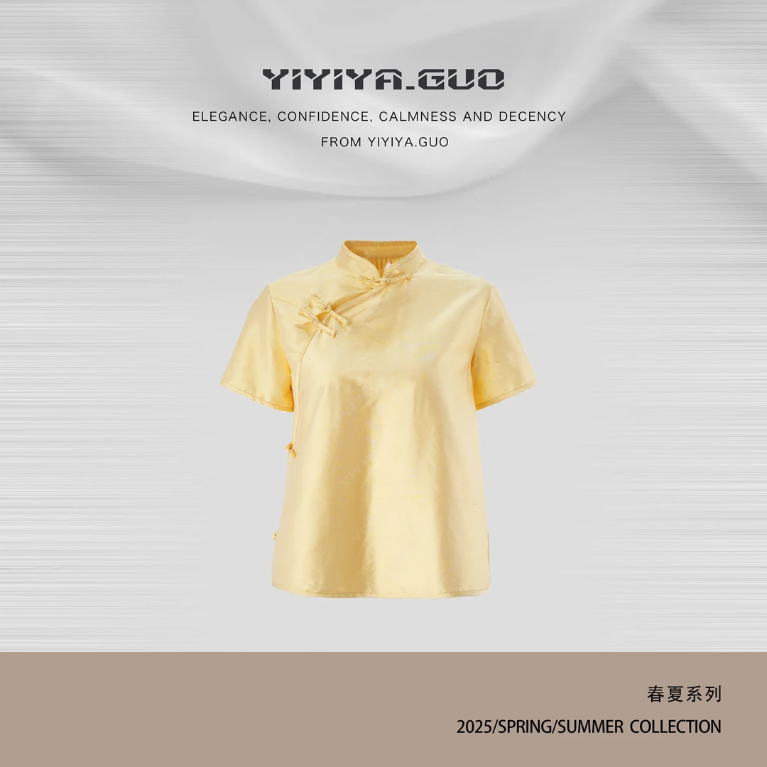 yiyiya.Guo艺艺吖【双宫绸·雅斯】绿色红色盘扣上衣20241867