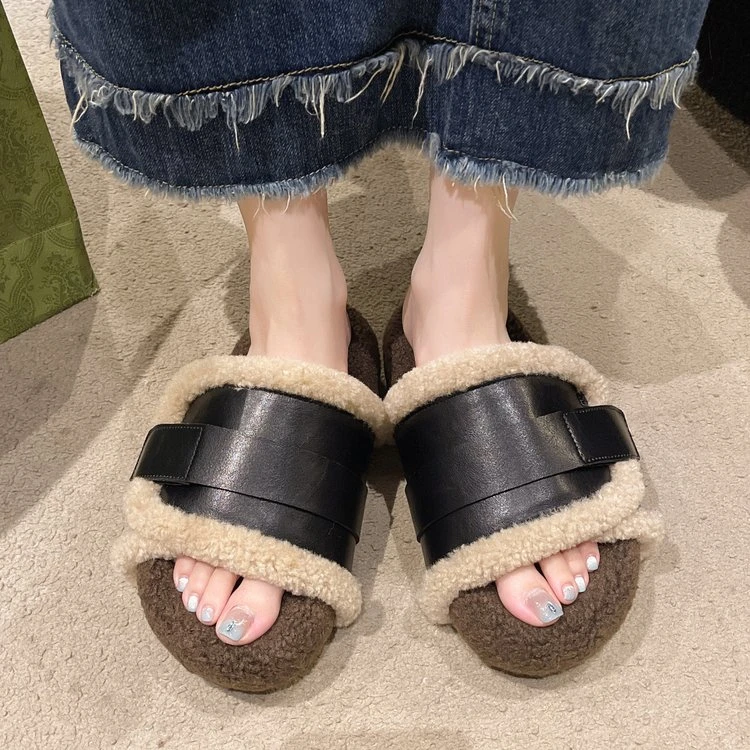 小众毛毛拖鞋女2025新款秋冬厚底绒茸茸勃肯拖鞋外穿棉鞋子