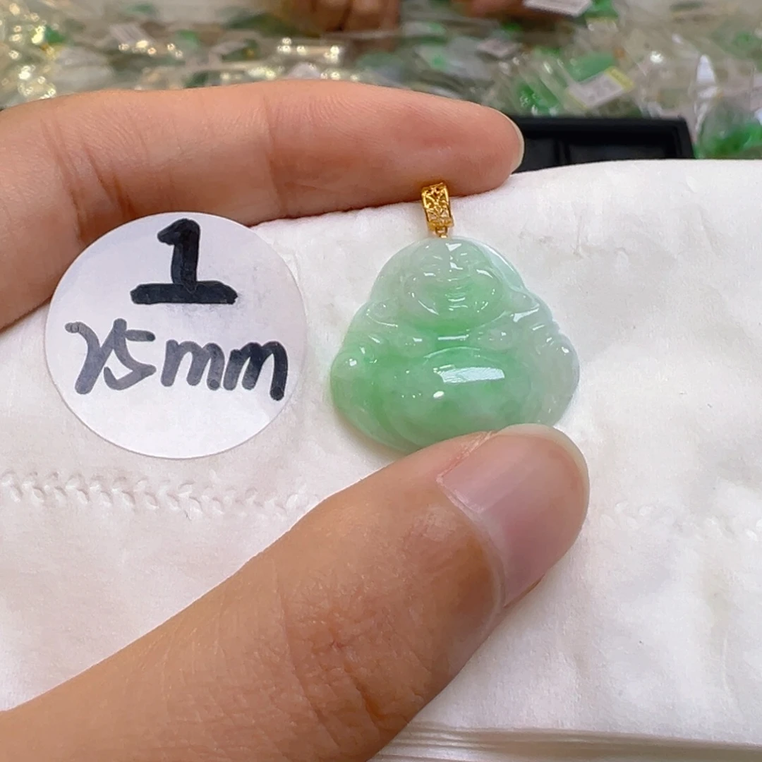 吊坠(不含链)18K金镶嵌翡翠