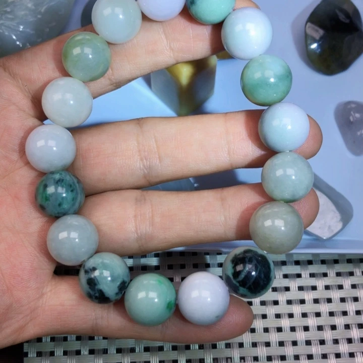 翡翠未镶嵌颈饰缅甸天然翡翠片料牌子珠子平安扣