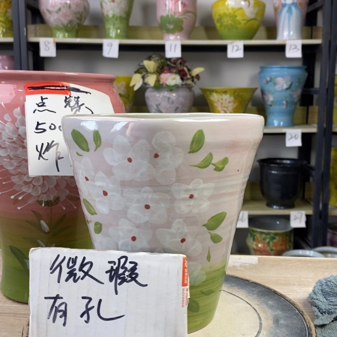 景德镇手工手绘陶瓷花盆