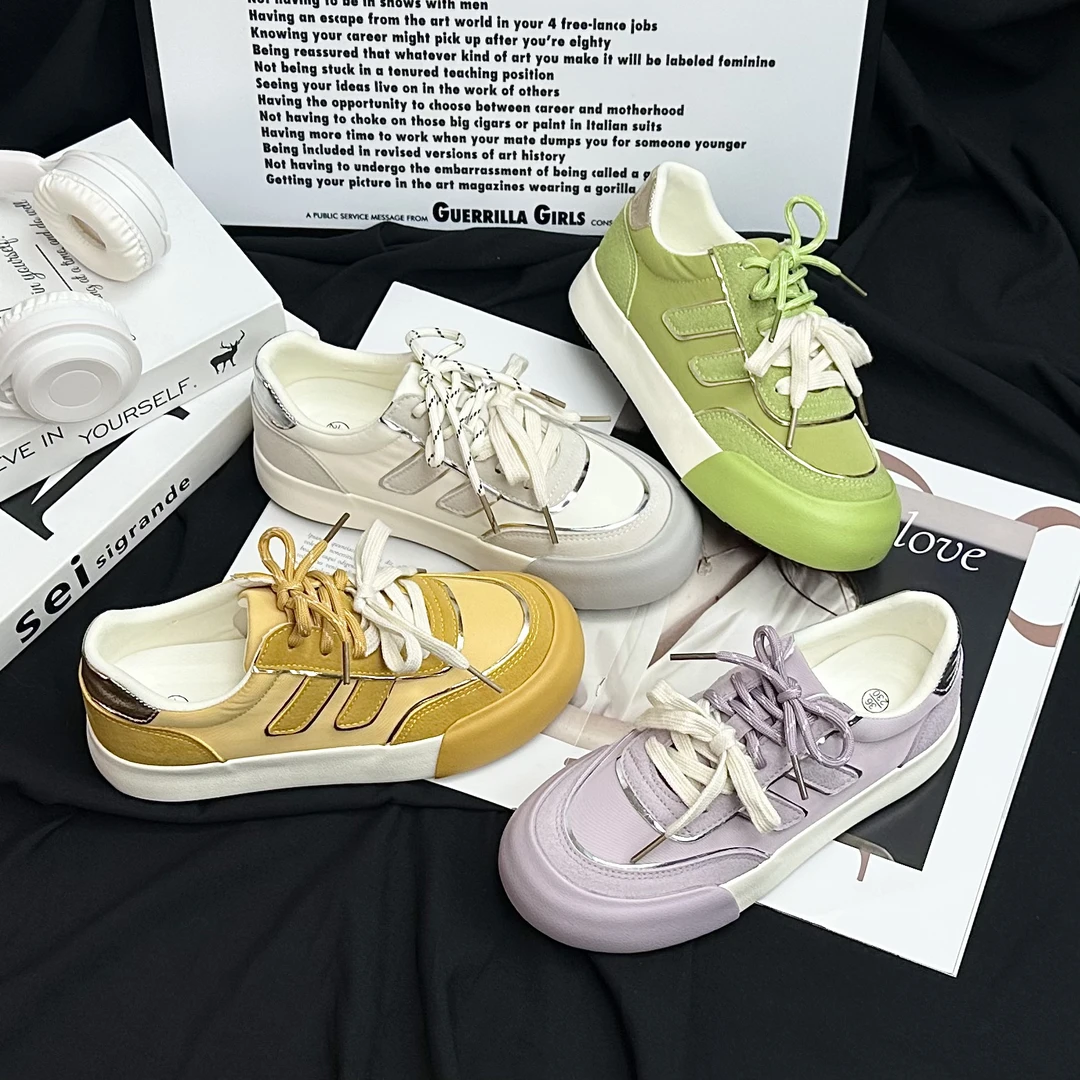 【Bin】2025秋季新款透气时尚亮色系列休闲鞋复古潮流休闲透气板鞋