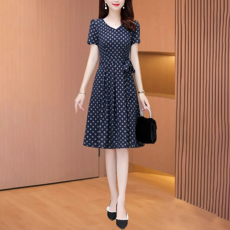 拉夏贝尔波点连衣裙2025新款女夏天高档品牌高端高档欧货圆点裙子
