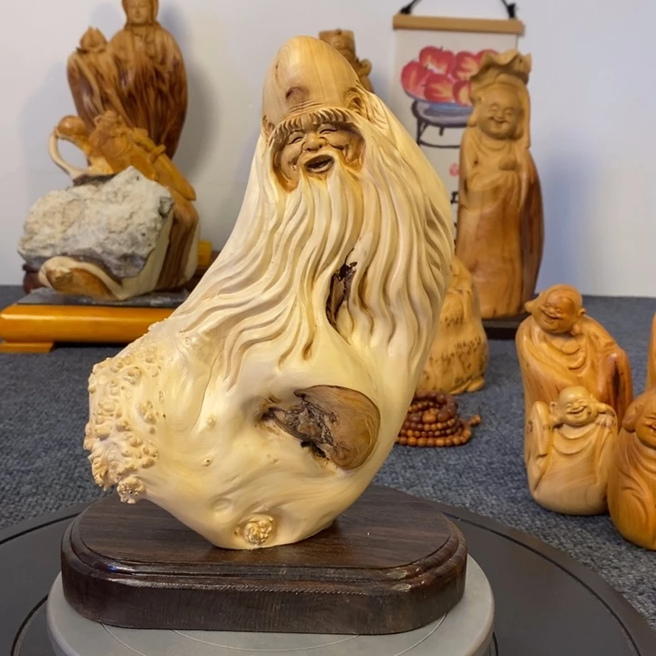 柏木l****c太行崖柏寿星公摆件根雕工艺品
