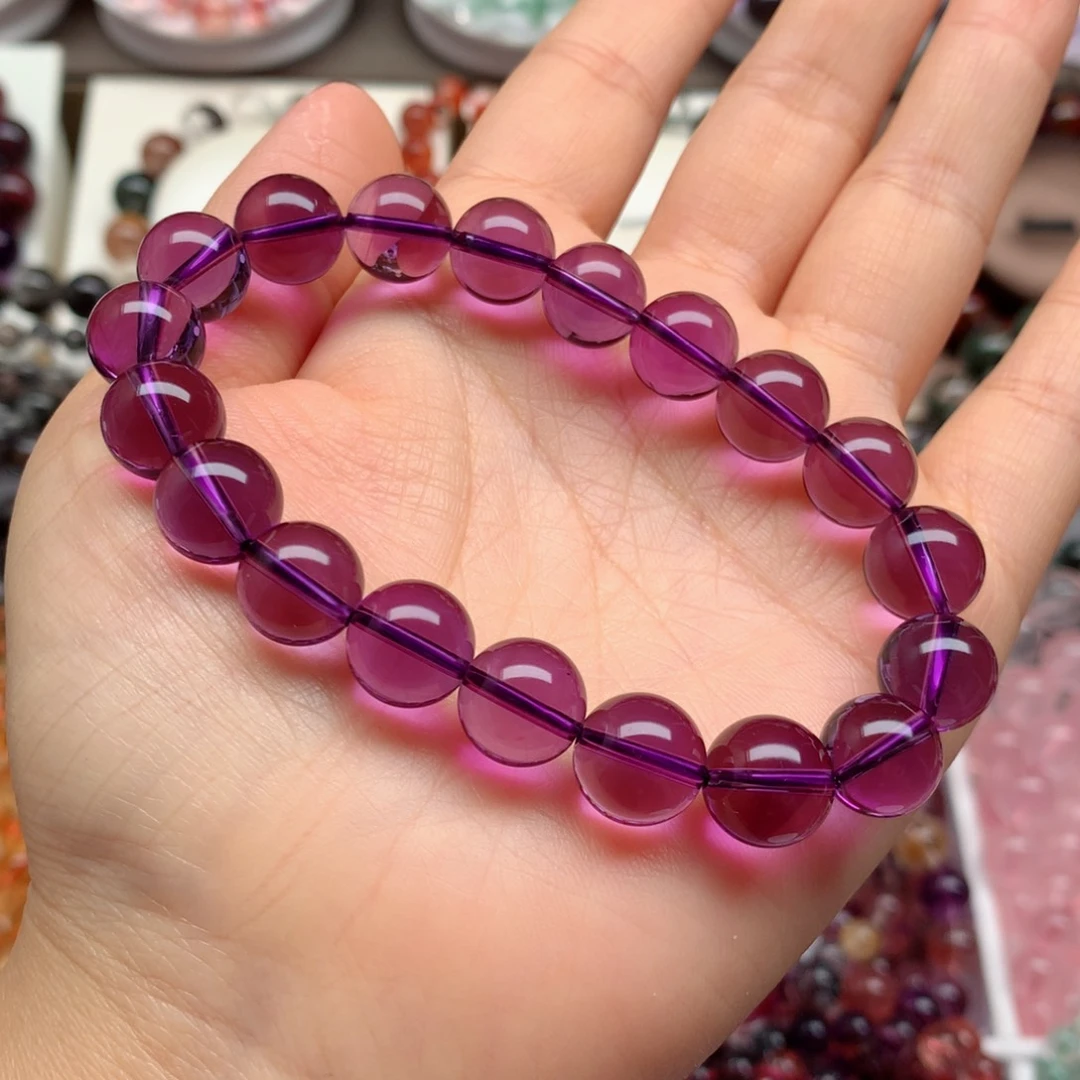 水晶手链未镶嵌净体紫水晶10.5