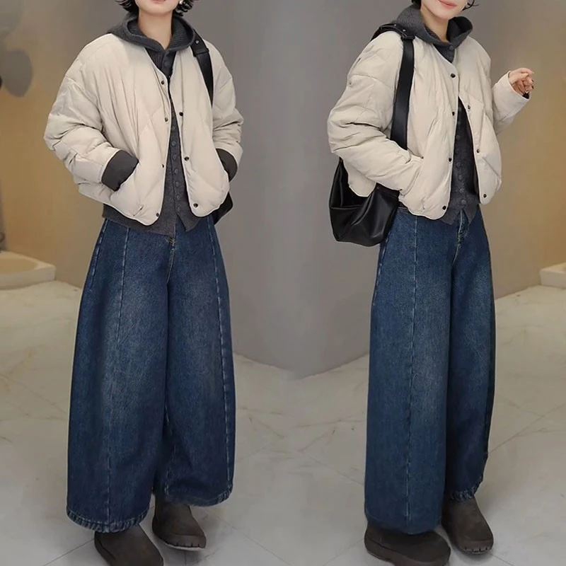 2025新款爆款小个子秋冬季加厚短款棉衣棉服外套女菱形格夹棉棉袄