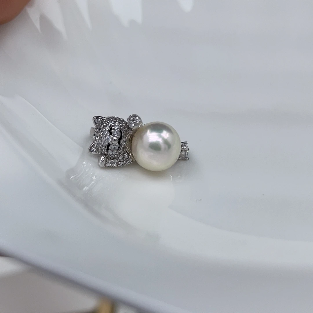 海水珍珠银S925镶嵌颈饰