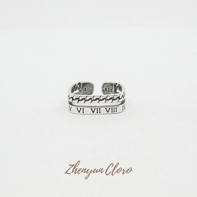 合金戒指 复古链罗马数字戒指 AD45015