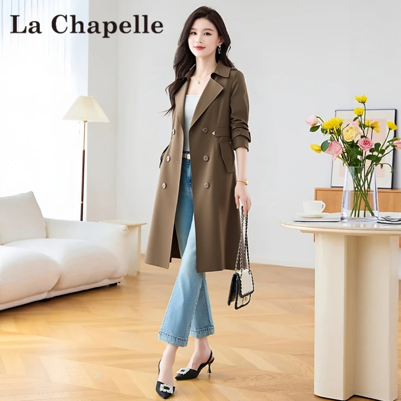 品牌摩卡棕中长风衣外套女2025新款高级感小个子流行穿搭爆款大衣