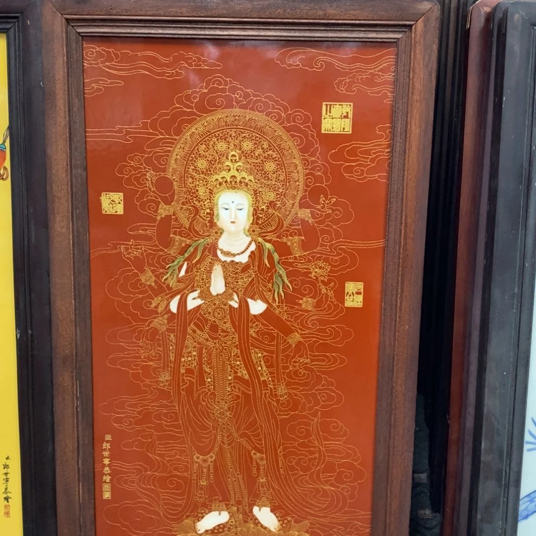 瓷片90*52*1景德镇瓷板画柴窑烧制