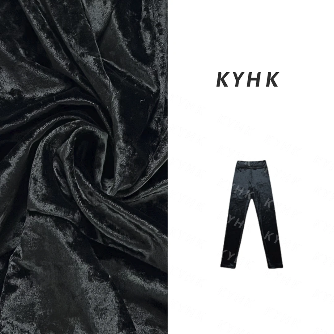 KYHK复古丝绒小脚裤修身打底瑜伽裤240123