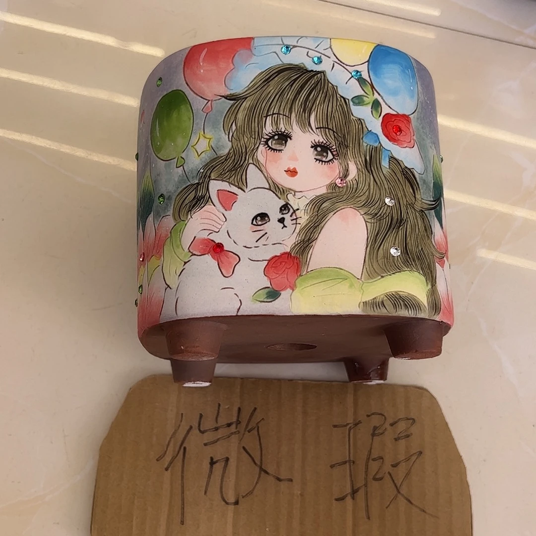 景德镇炫彩手绘口12高12.5