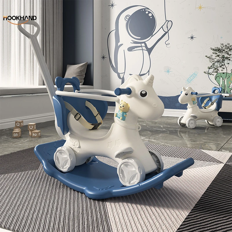 木马儿童摇马多功能溜溜车二合一宝宝摇摇椅婴儿滑行垫小木马玩具