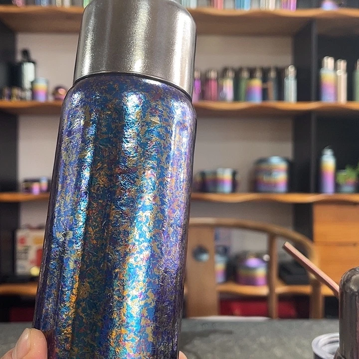 ****)钛合金纯钛孔雀蓝508传世杯