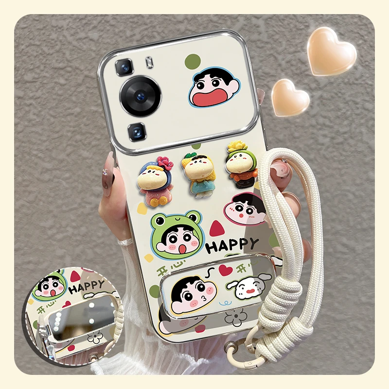 适用华为p60/pro手机壳开心小新大视窗硅胶防摔软壳女款个性可爱