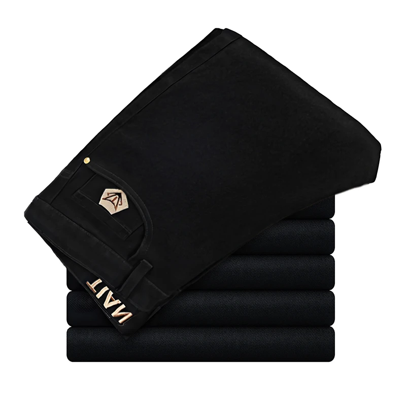 TUCANO/ 啄木鸟黑色牛仔裤男士春季新款直筒弹力加绒加厚秋冬裤子