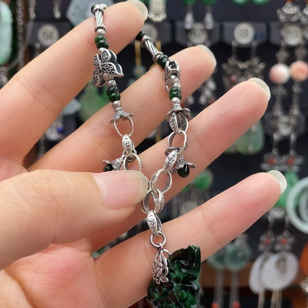 翡翠银S925镶嵌耳饰琦****）512hjhhhh