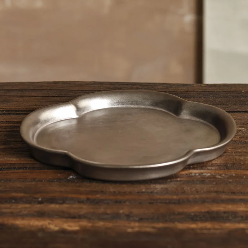 【小田甄陶】海棠素光银-雲由山坊-壶承（雲由S0141）