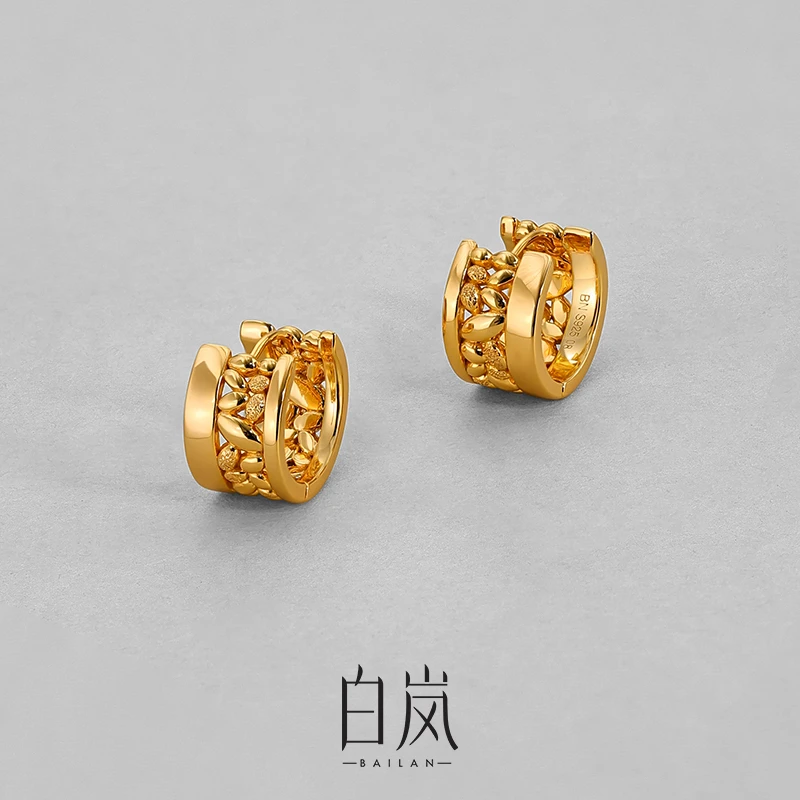 925银耳饰 白岚五谷丰登耳钉女耳饰小众设计通勤百搭耳扣ED4548