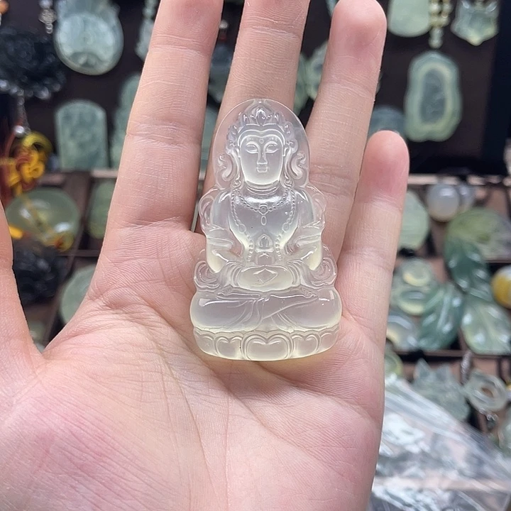 蛇纹石玉合金吊坠(赠链)