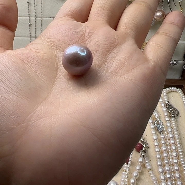 好***a淡水珍珠吊坠(不含链)银S925镶嵌14.5mm