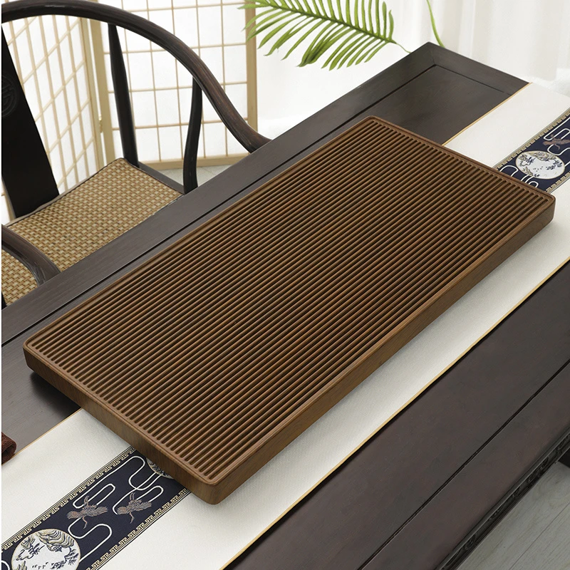 黄双福50茶盘实木家用电木款整块简易茶台排水茶海大号小型单层