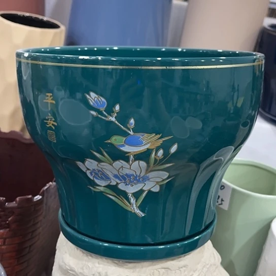 多肉绿植陶瓷花盆9.9包邮，有孔